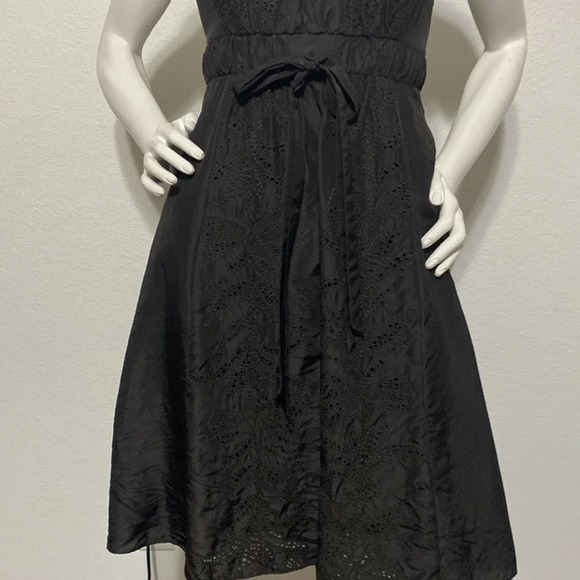 Banana Republic 100% Silk Black Fit & Flare Dress Size 2 Petite - Picture 8 of 11